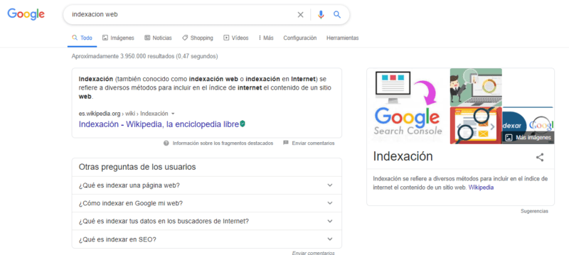 indexacion web google