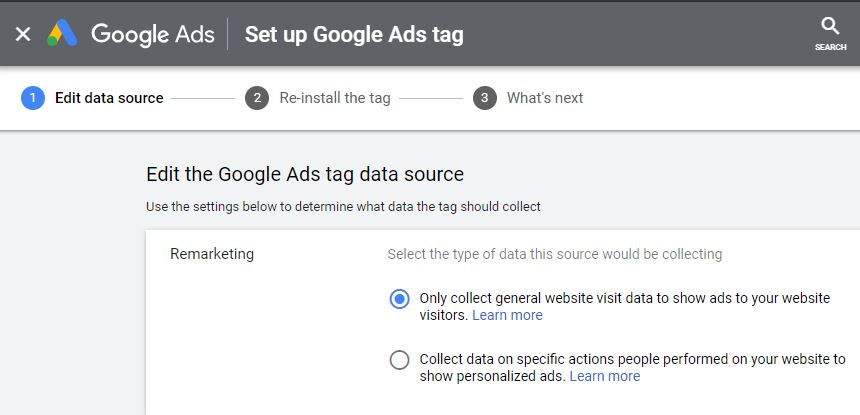 etiquetas remarketing google ads