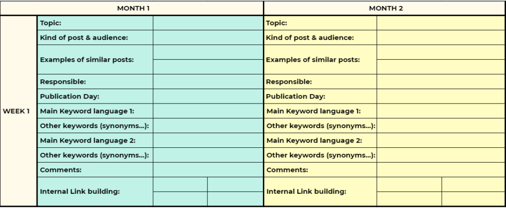 international content calendar template